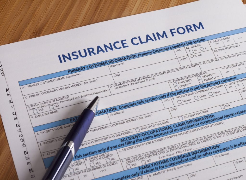 Insurance claim form