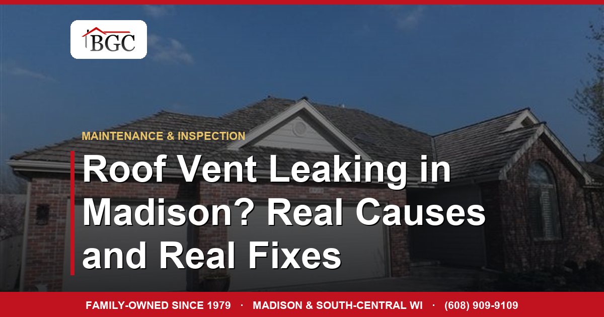 Roof Vent Leaking in Madison? Real Causes and Real Fixes