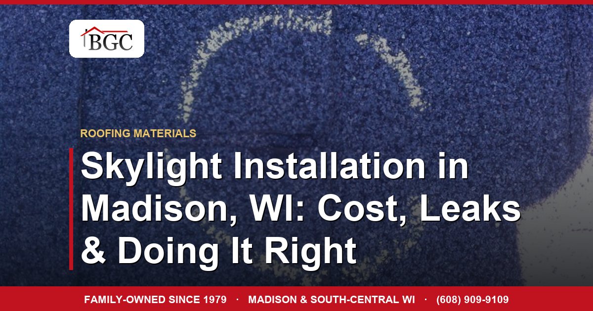 Skylight Installation in Madison, WI: Cost, Leaks & Doing It Right