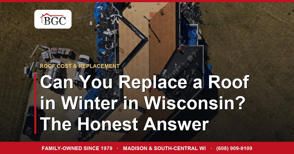 Winter roof replacement in Wisconsin